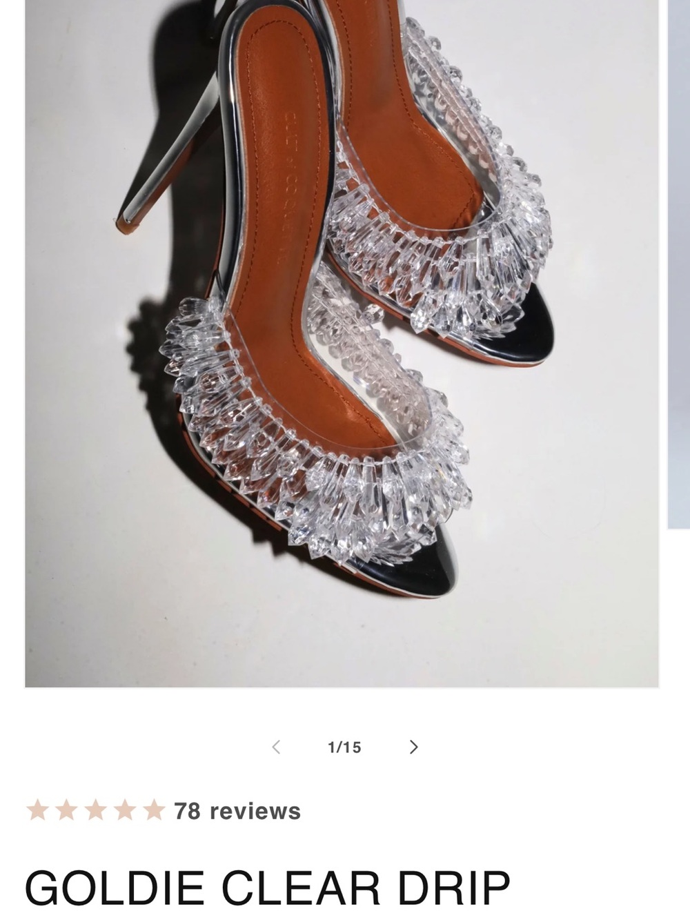 Cult of Coquette Goldie Clear Drip Chandelier Mules 120mm NIB
